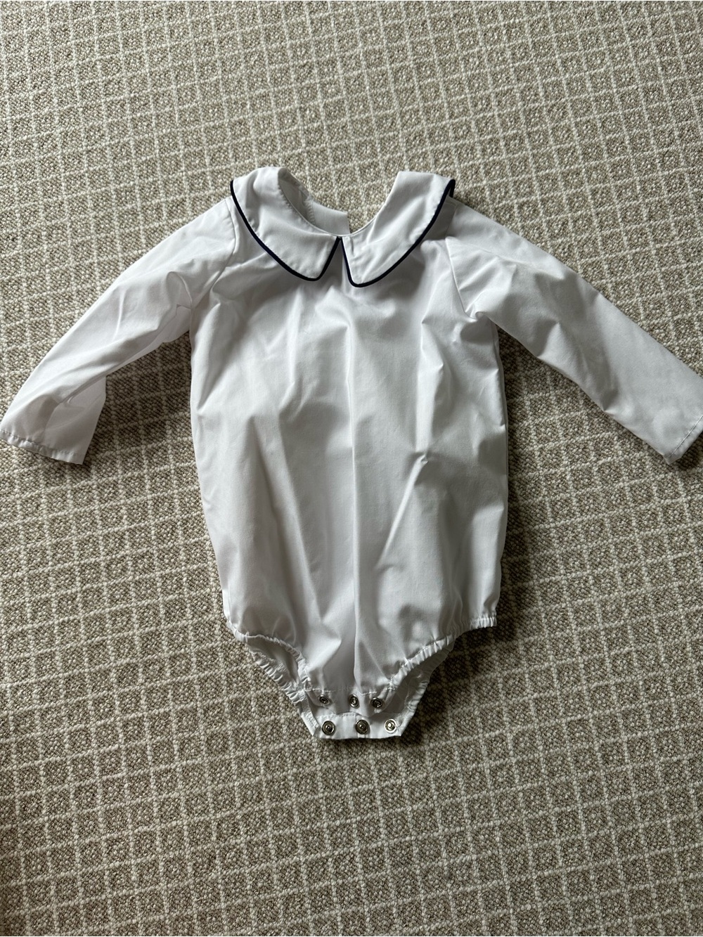 TBBC Classic White Baby One-Piece with Peter Pan Collar